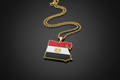 Egypt-shaped pendant with flag colors on a gold chain